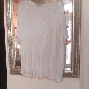 Cathy Daniels Gray Oversized Embellished Blouse